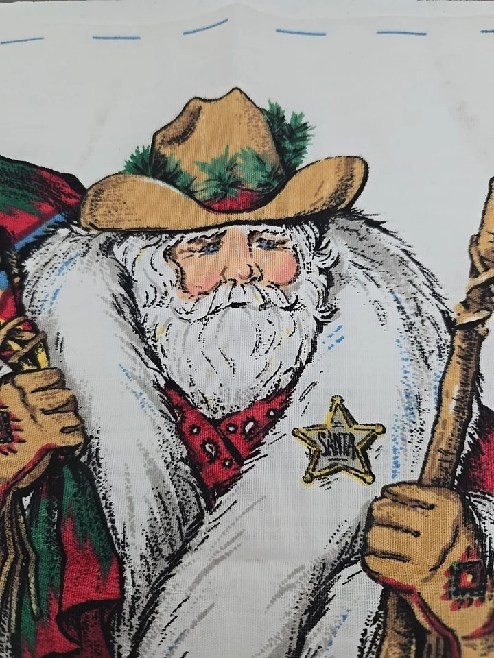 Chrismas Fabric Panel Frontier Santa Daisy Kingdom Maggie Raguse 6987 20x12"  - Image 4 of 4