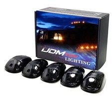 5pcs Amber LED Cab Roof Top Marker Running Lights Smoked Lens Amber LED