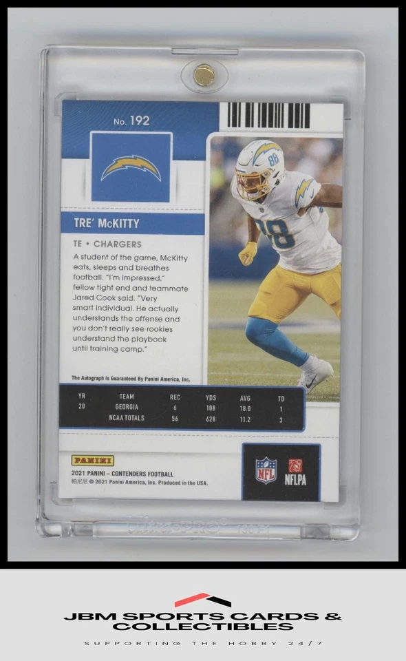 2021 Panini Contenders #192 Tre' McKitty Rookie Ticket Auto Reverse SP - Image 2 of 2