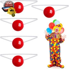 5Pcs Clown Nose Light up Clown Nose Flashing Red for Christmas Carnival Costume 