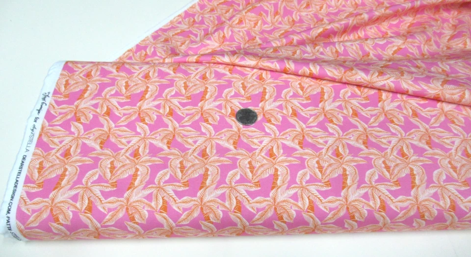 Timeless Treasures quilt-craft fabric SUMMER PALM TREE aurora 2 yds (dfg-3401) - Image 1 of 1