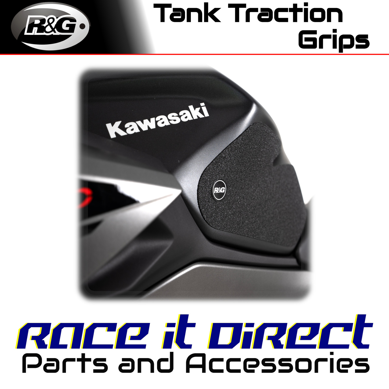 Tank Traction Grips for Kawasaki Ninja 400 2018-2026 Clear R&G