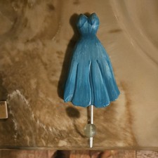 Unique Wooden   Dress Teal Hanger Hook Novelties