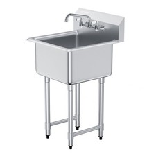 21x41 In Freestanding Utility Sink,Ideal Size NSF Stainless Steel w/Faucet&Legs