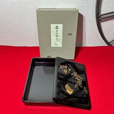 Lacquerware Document Box Aizu Lacquer Storage Case Japanese Hagi Quail Desin