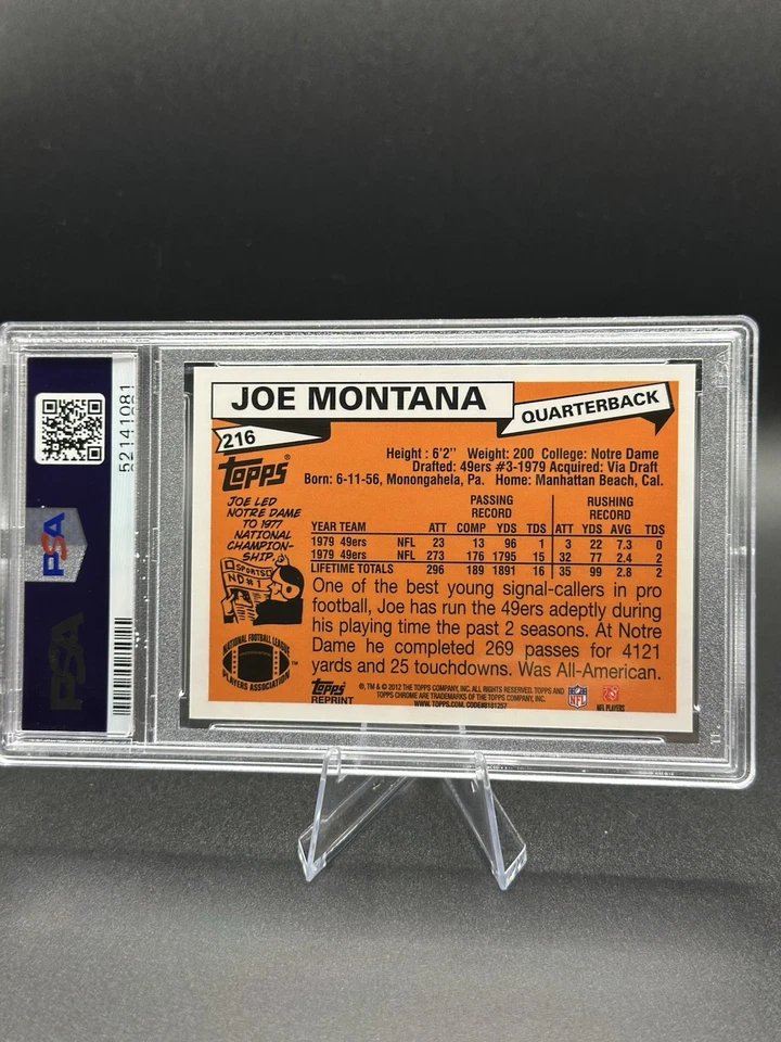 2012 Topps Chrome - Quarterback Rookie Reimpresión Joe Montana #216 Foto 2 de 2