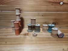 Vintage WOOD SPOOLS (LOT of 16) Coats & Clark's Mercerized Sewing.    1cnt23
