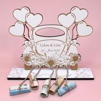 Hochzeit Geldgeschenk Namen & Datum Vintage Oldtimer Herzen Braut Geschenk Geld