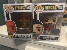 Invincible Funko Pop - Omni-Man Bloody #1500 and Rex Splode #1862 Vinyl Figure