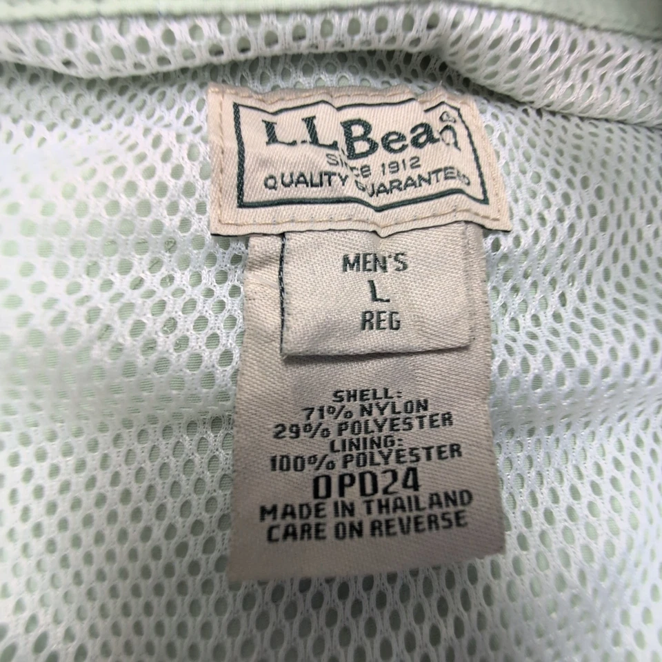 Chemise L.L. Bean nylon vert pastel taille L #148e - Photo 2/4