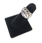 Vintage Signed 925 Sterling Silver Black/White Enamel Flower Ring Size 7 — photo 1