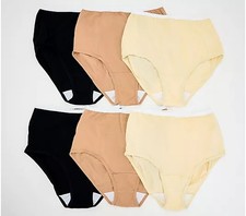 Breezies Womens Set of 6 Original Cotton Brief Panties in Basic Sz 5