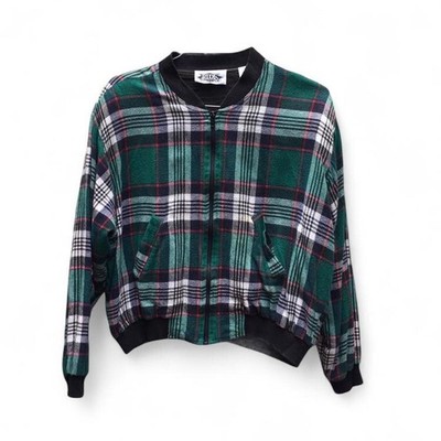 Vintage 90 s Plaid Bomber Jacket 1990 s Ride Large L