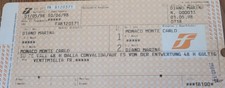 FS/ Italienische Bahn Fahrkarte aus Jahr 1998 DIANO MARINA- MONACO MONTE CARLO