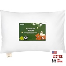 Toddler Pillow with Pillowcase - 13x18 My Little Cuddly Kids Travel Soft White