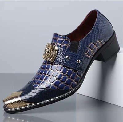 New Oxford Leather Two Tone  Wingtip Brogue Dress Shoes For Men 9