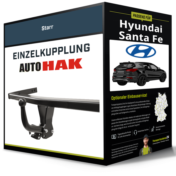 Starre AnhäNgerkupplung für Hyundai Santa Fe 09.2012-06.2018 III Typ DM Auto Hak-image