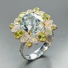 Vintage Natural Aquamarine Ring 925 Sterling Silver Size 7.75 /R470818