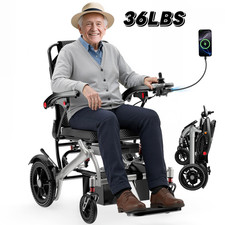 36LBS Lightweight Folding Electric Wheelchair Power Chair 350LBS All-Terrain