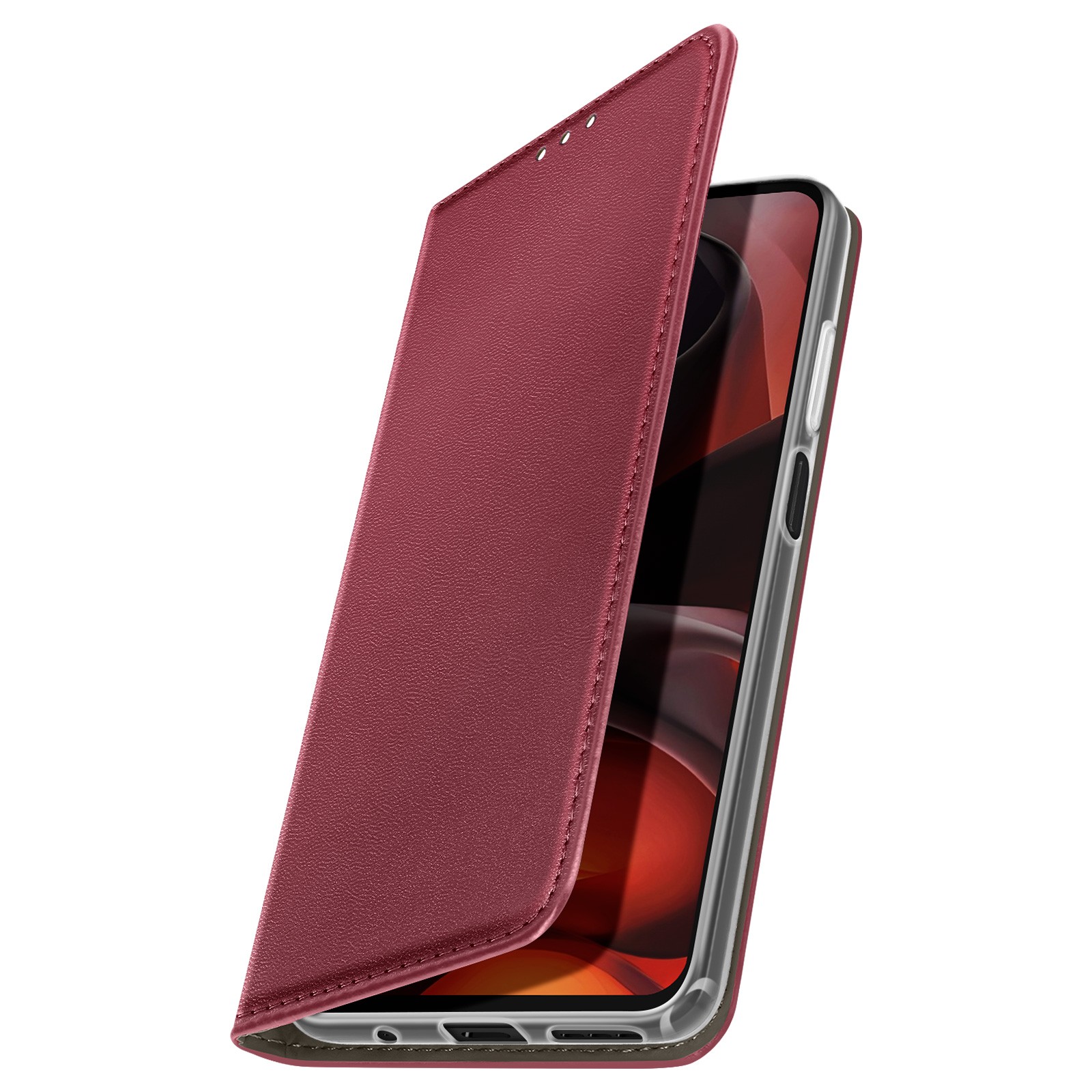 Housse antichoc Moto G17 bordeaux pour ranger vos cartes bancaires