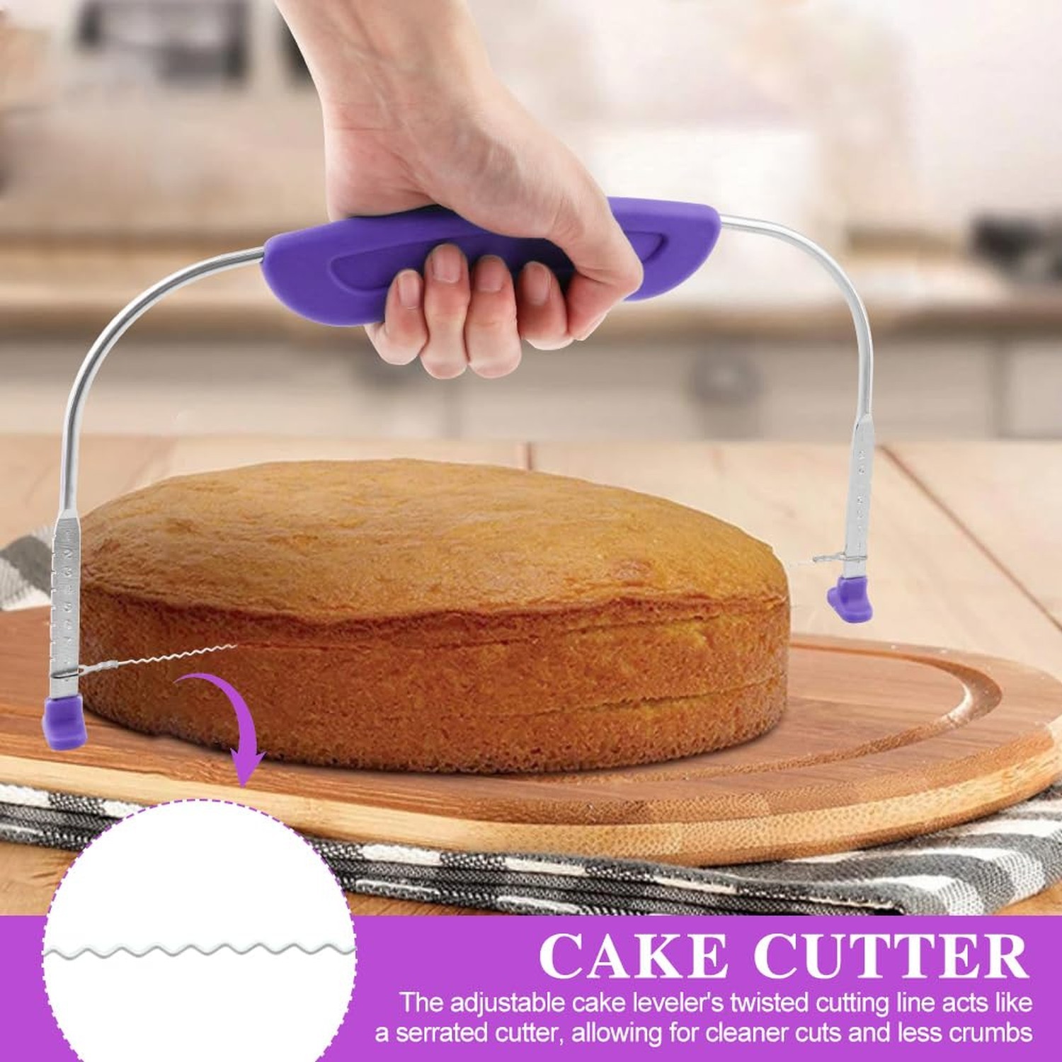 JIANWEI Adjustable Cake Leveler and Scraper Set, 4pcs Decorating Kit, Large S...