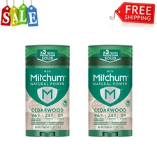 Mitchum Men Natural Power Deodorant Stick, Cedarwood, 2.7 oz (Pack Of 2)