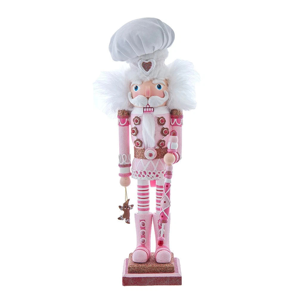 Kurt Adler HA0783 16" Hollywood Nutcrackers™ Pink Gingerbread Baker Nutcracker