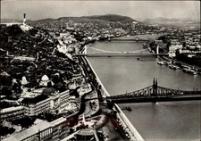 RPPC Aerial Budapest Hungary view vintage postcard k813