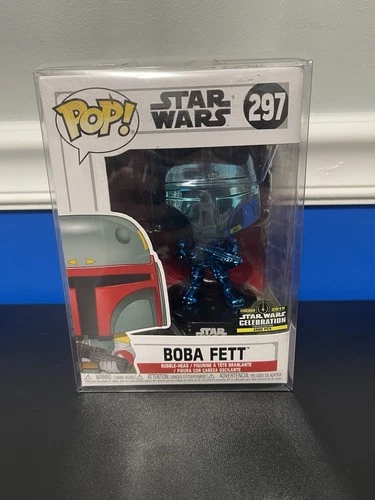 Funko Pop! Vinyl Star Wars Boba Fett Blue Chrome #297 Star Wars Celebration 2019