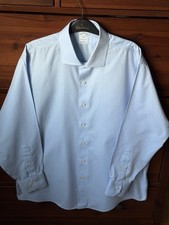 Brooks Brothers men new without tags blue non-iron cotton shirt Size 16,5-32/33