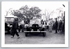 Vintage Classic Mercedes Benz Roadster Auto Car Meet Photo Spectators B&W