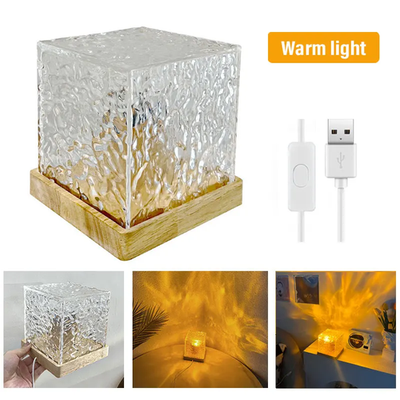 #ad Water Flowing Table Lamp Northern Aurora Nightlight Kids Bedroom Relaxing Mood L $65.63