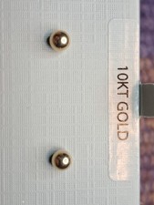 New In Box 10K Solid Yellow Gold Designer Ball Stud Earrings 4MM