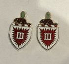 Vintage Pair US Army 3rd Engineer Battalion Crest Pins - Emblemcraft NY E25 — photo 1