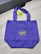 New Trader Joe's Mini Canvas Trick-Or-Treat Tote Bag Halloween Purple
