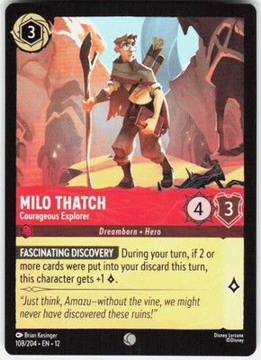 Milo Thatch Courageous Explorer 108/204 Wilds Unknown Disney Lorcana