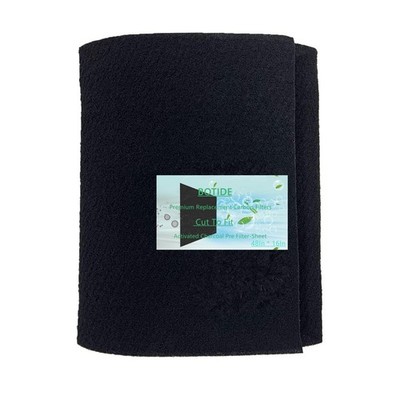 48 x 16 Inch Cut-to-Fit Activated Carbon Fabric Filter Sheet Charcoal Air Ven...