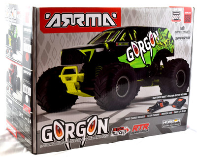 ARRMA Yellow 1/10 GORGON 2WD RTR Monster Truck W/ Battery & Charger ARA3230ST1