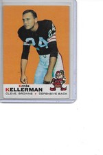 1969 Topps Ernie Kellerman Rookie Cleveland Browns Football Card #96. rookie card picture