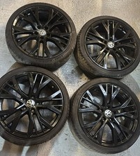 GENUINE VW GOLF 19" GTI GTD SANTIAGO 7.5J ALLOY WHEELS 5G0601025AN BLACK ALLOYS