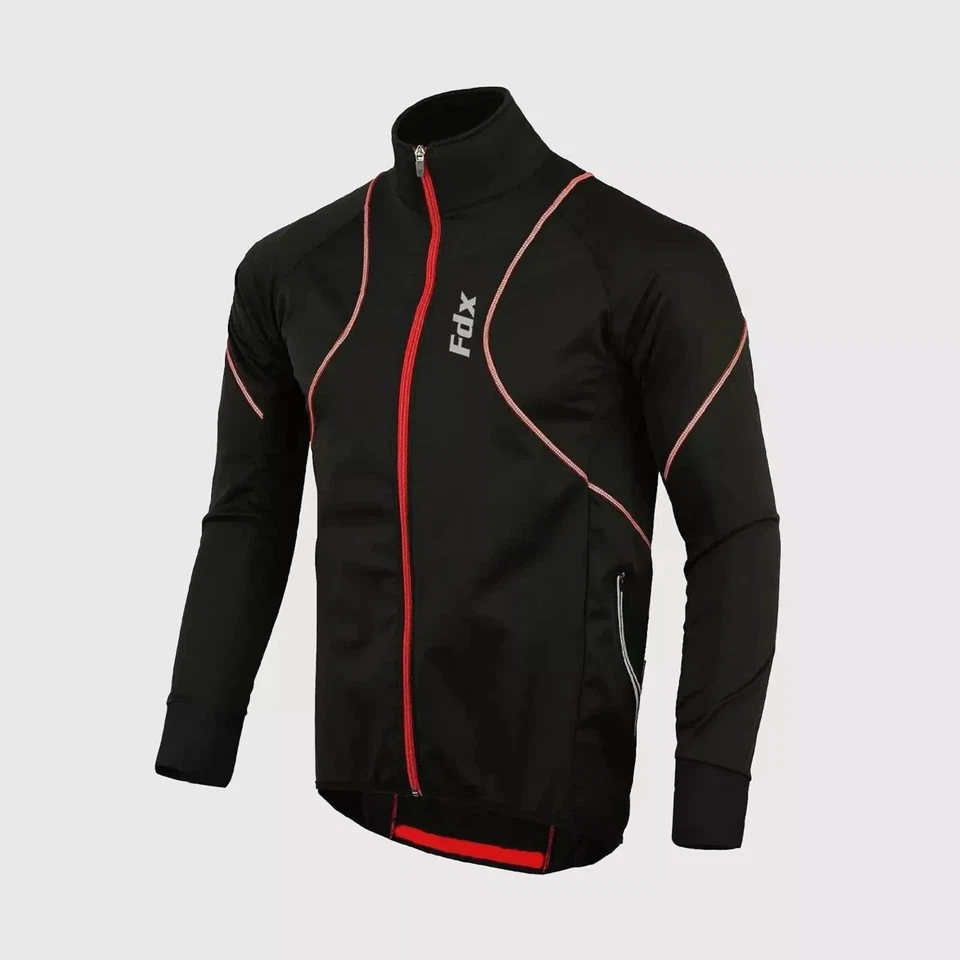 Clerance Cycling Jersey Long Sleeve Thermal Windproof Softshell Jacket Biking - Image 2 of 4