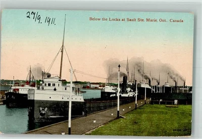 38069223 - Toronto Hafen Ste. Marie Ontario Sault Ste. Marie 1911 - Bild 1 von 2