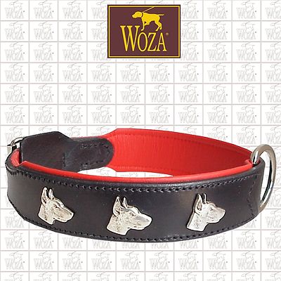 Premium Hundehalsband Dobermann Vollleder WOZA Lederhalsband Rindleder Napa  1712 | eBay.de