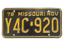 Vintage Original 1970's Missouri License Plate *Pick One*