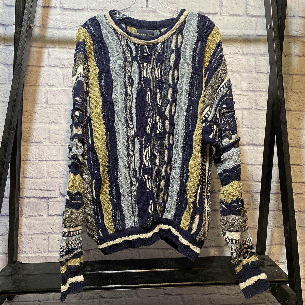 Vintage Florence Tricot 3d Sweater Coogi Style Fashion Vintage Florence Tricot 3d Sweater Coogi Style Fashion