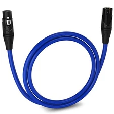 LyxPro Microphone 3 feet XLR Cable, Male to Female, 3 Pin Mic Cable, Blue