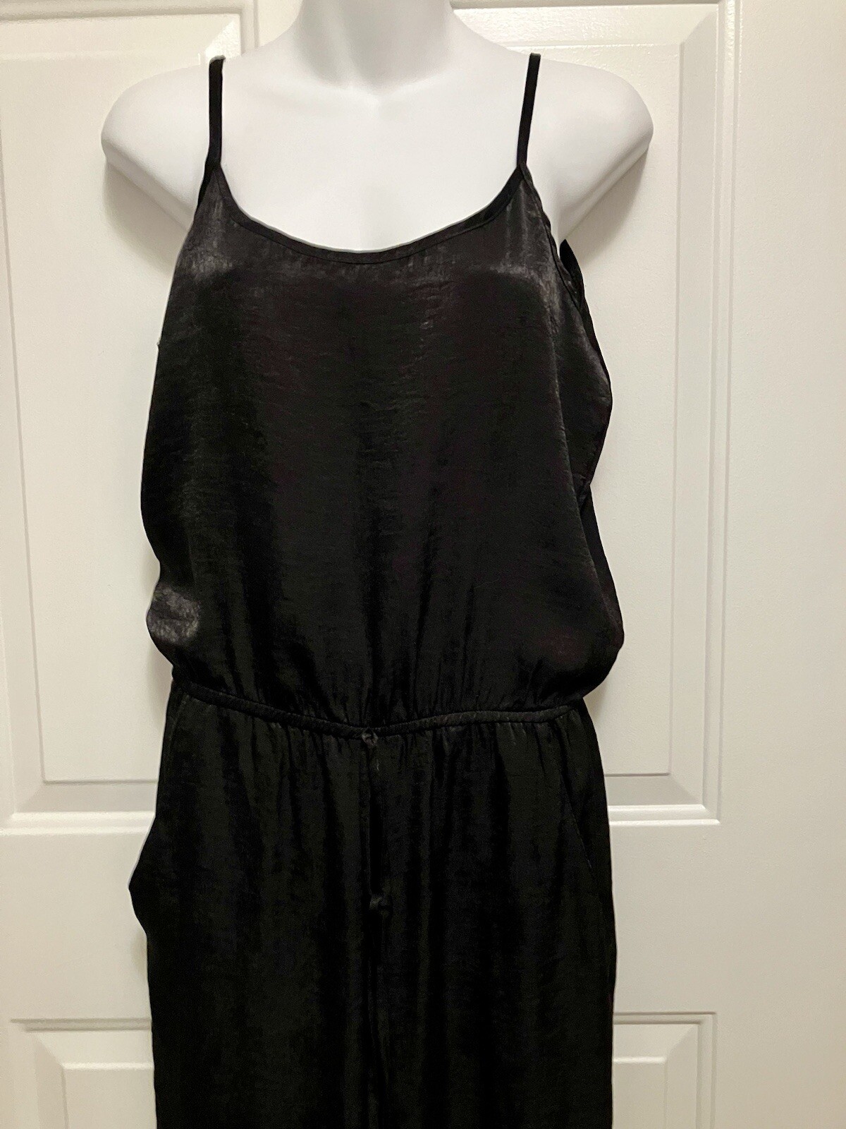 Anthropologie DREW Black Silky Jumpsuit Pants Size S Small Women’s Lagenlook