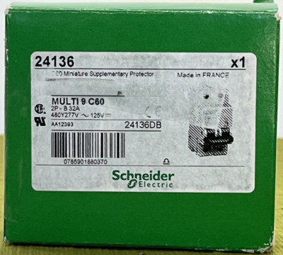 Schneider Electric Miniature Supplementary Protector, Multi 9 C60, 24136DB