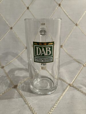 DAB Dortmunder Actien Brauerei Glass Beer Mug Stein 0.4 liter Sahm