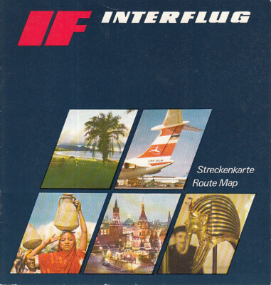 [e26] Heft - Interflug - Streckenkarte - Route Map - 1976